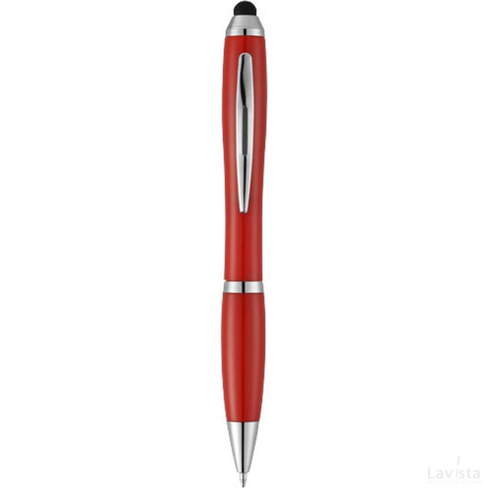 Nash stylus balpen met gekleurde houder en gekleurde grip Rood