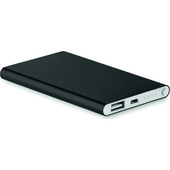 Alu powerbank 4000mah Powerflat zwart