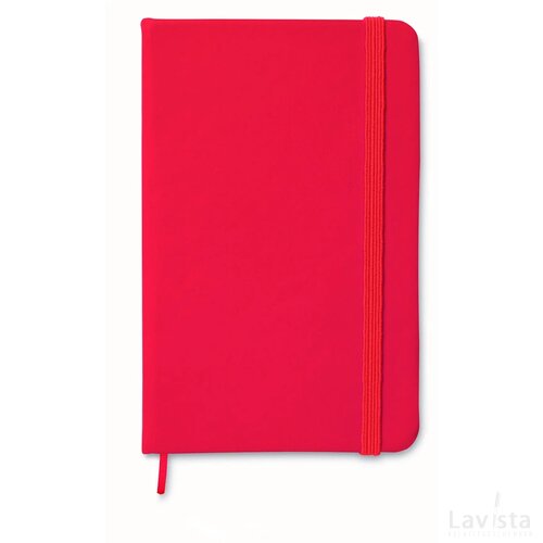 A6 notitieboekje, gelinieerd Notelux rood