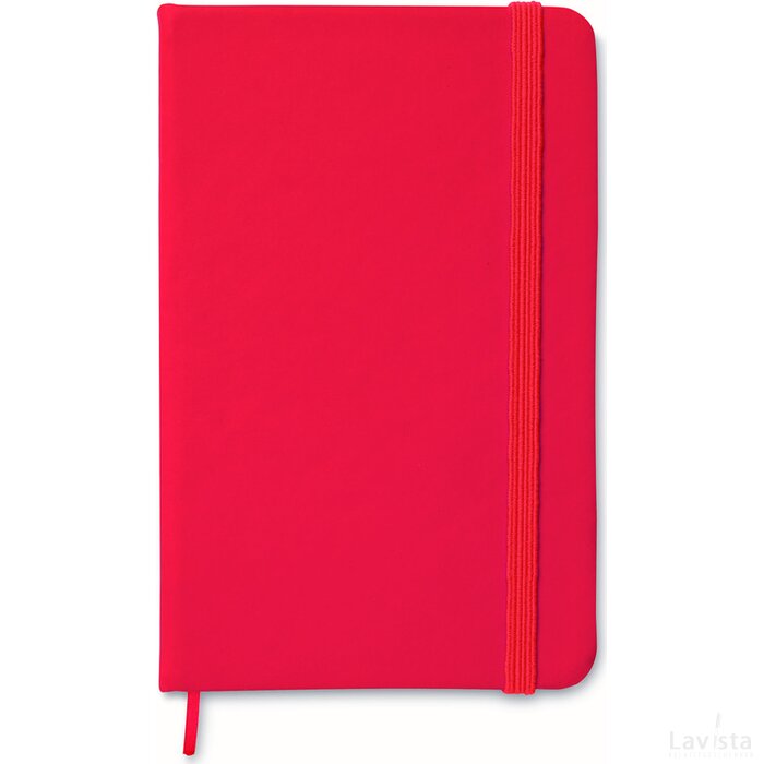A6 notitieboekje, gelinieerd Notelux rood