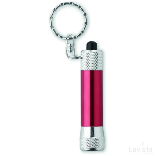 Sleutelhanger met zaklampje Arizo rood