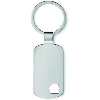 Metalen sleutelhanger, huisje House key mat zilver