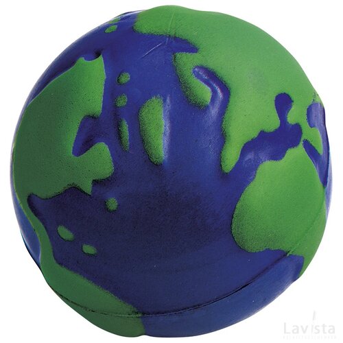 Stressbal wereldbol Blauw