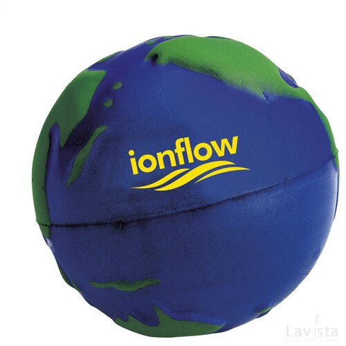Stressbal wereldbol Blauw