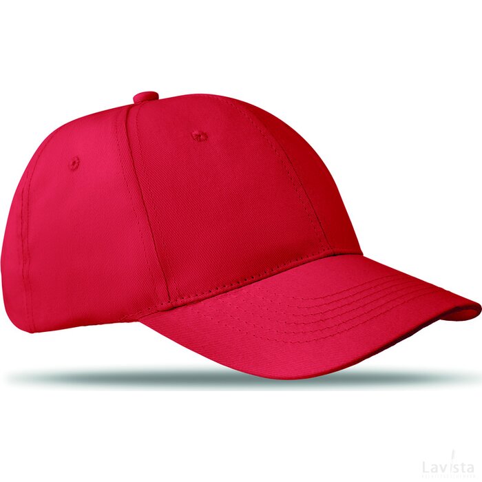 Katoenen baseball cap Basie rood