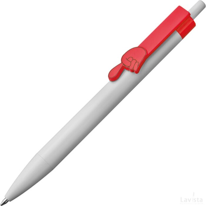 Pen met clip Finger Dahlen rood