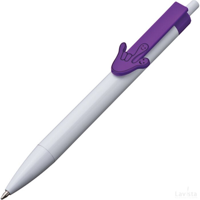 Pen met Hand 2D Dame paars purple roze