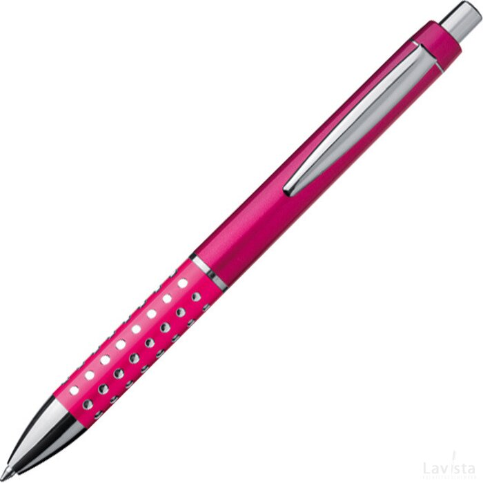 Kunststof pen met glimmend effekt Diez roze paars