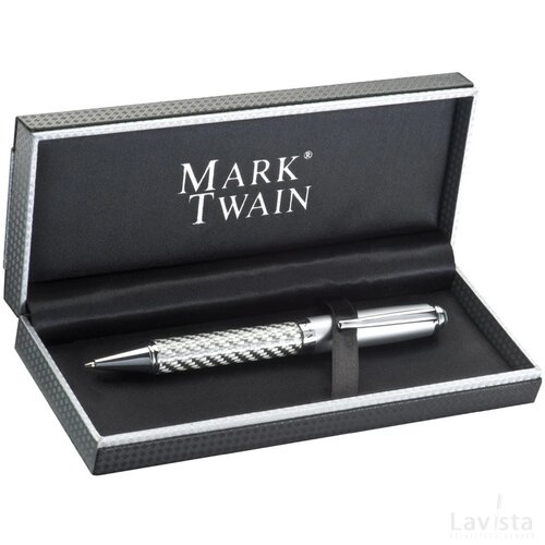 Mark Twain pen in Carbon design Ebern grijs silvergrey zilvergrijs