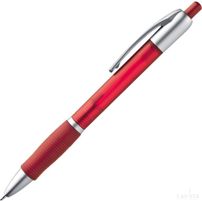Kunststof pen met drukmechanisme Einbeck rood
