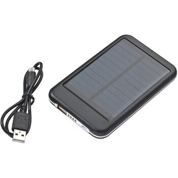 Solar metalen powerbank Kelbra zwart