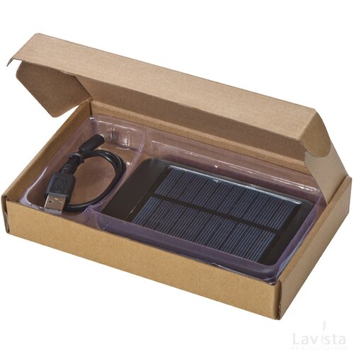 Solar metalen powerbank Kelbra zwart