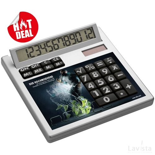 Calculator met bedrukt inlegplaatje Wit