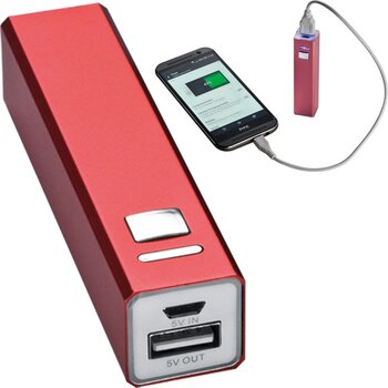 Powerbank, metaal Mirow rood
