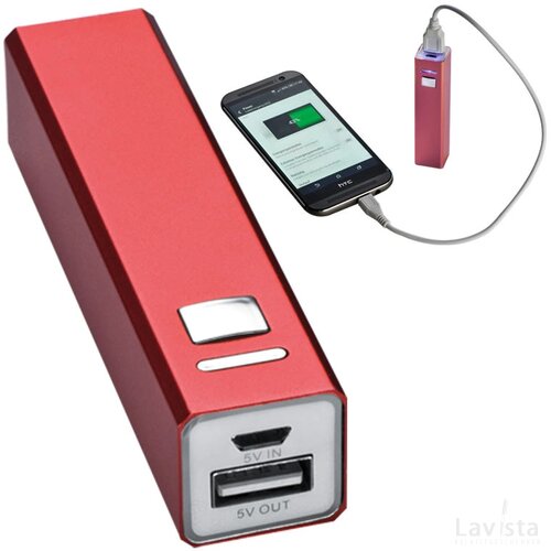 Powerbank, metaal Mirow rood