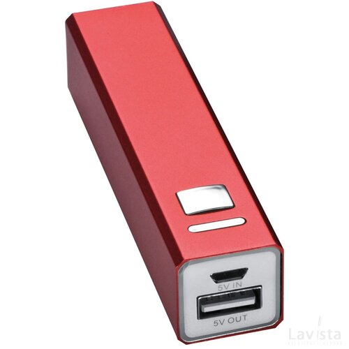 Powerbank, metaal Mirow rood