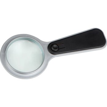 Kunststof loep met licht Zwart