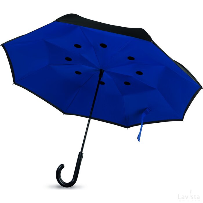 Reversible paraplu Dundee royal blauw
