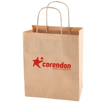 Papieren tas wit en bruin 180 x 220 x 80 mm. ecru Papieren tas wit en bruin 180 x 220 x 80 mm. ecru
