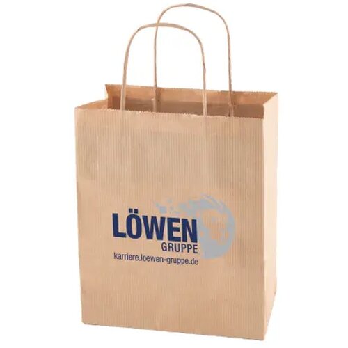 Papieren tas wit en bruin 220 x 310 x 100 mm. ecru