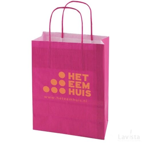 Papieren tas 220 x 310 x 100 mm. gekleurd roze