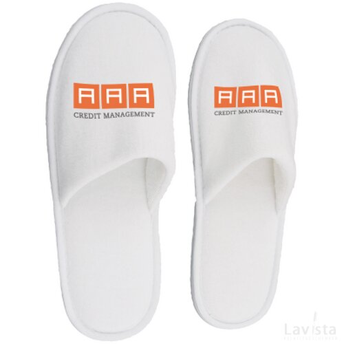 Hotelslippers met dichte teen Wit