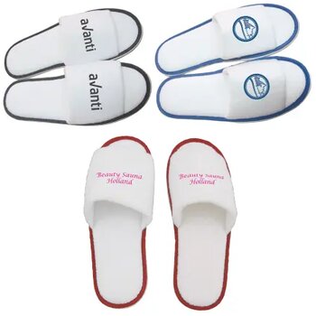Hotelslippers met open teen Zwart
