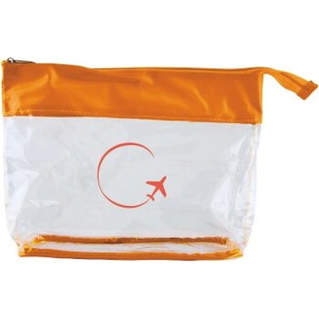 Toilettas transparant gekleurde bies oranje