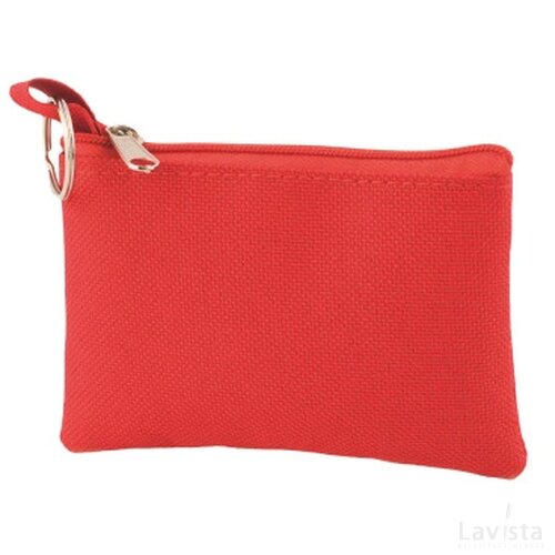 Sleuteltasje met rits polyester 600D rood