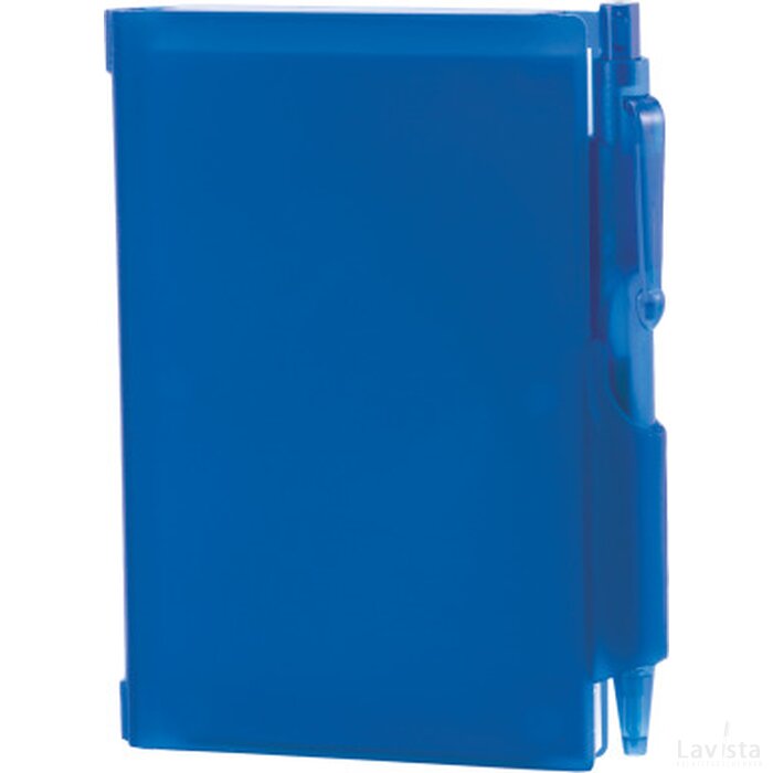 Notitieboekje A7 met pen in hard pvc omslag donkerblauw