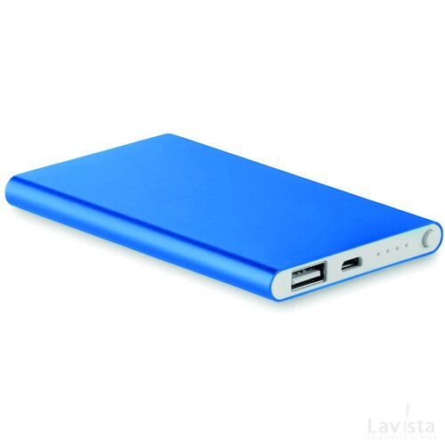 Alu powerbank 4000mah Powerflat royal blauw