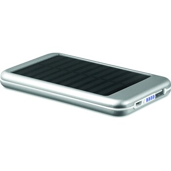 Powerbank 4000 mah Solarflat mat zilver
