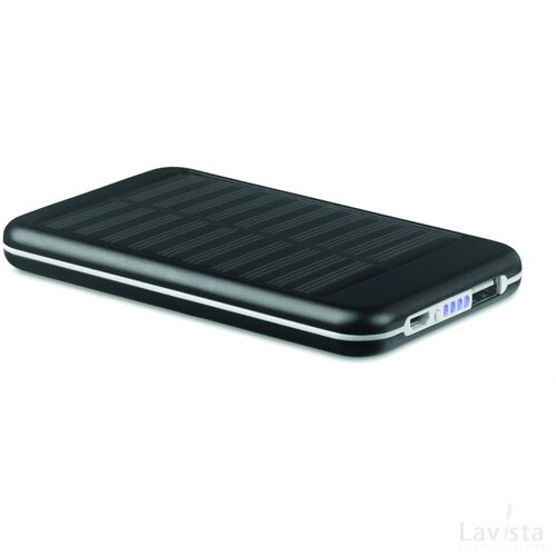 Powerbank 4000 mah Solarflat zwart