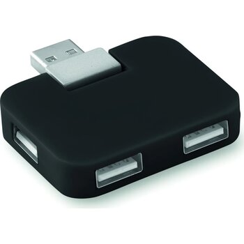 Usb hub 4 poorten Square zwart