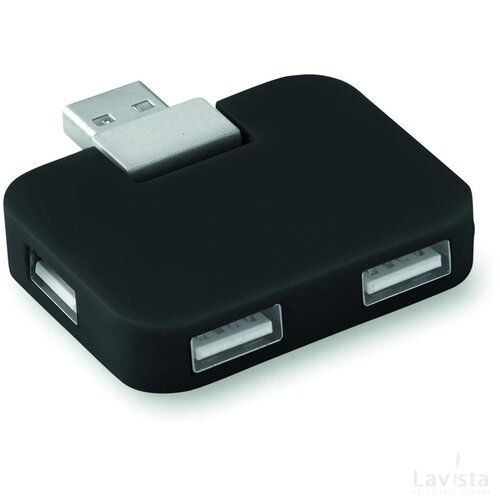 Usb hub 4 poorten Square zwart