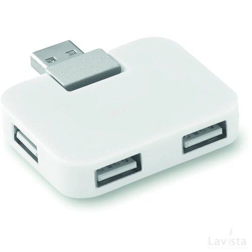 Usb hub 4 poorten Square wit