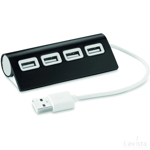 Usb hub 4 poorten Aluhub zwart