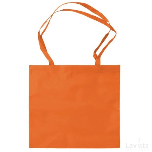 Non Woven tassen met lange hengsels gekleurd Oranje