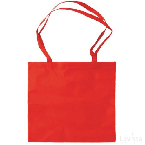 Non Woven tassen met lange hengsels gekleurd Rood