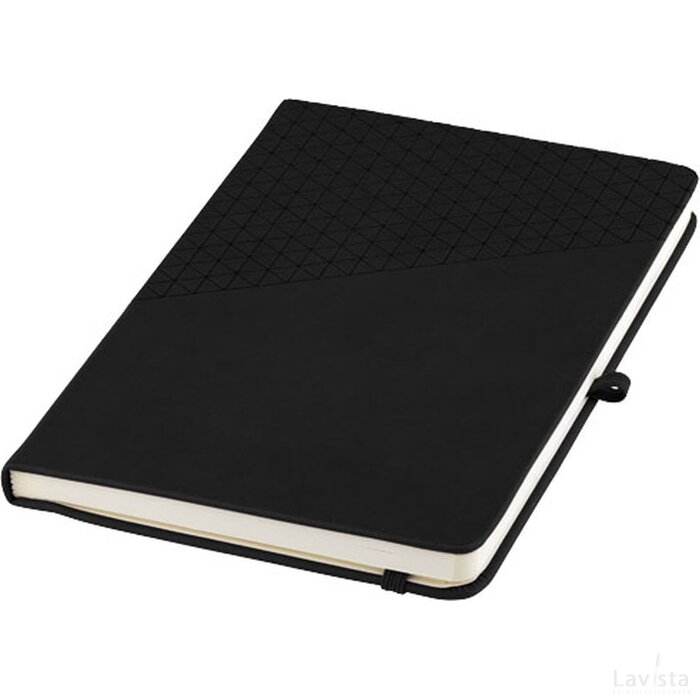 Soft touch patroon A5 notitieboek Zwart
