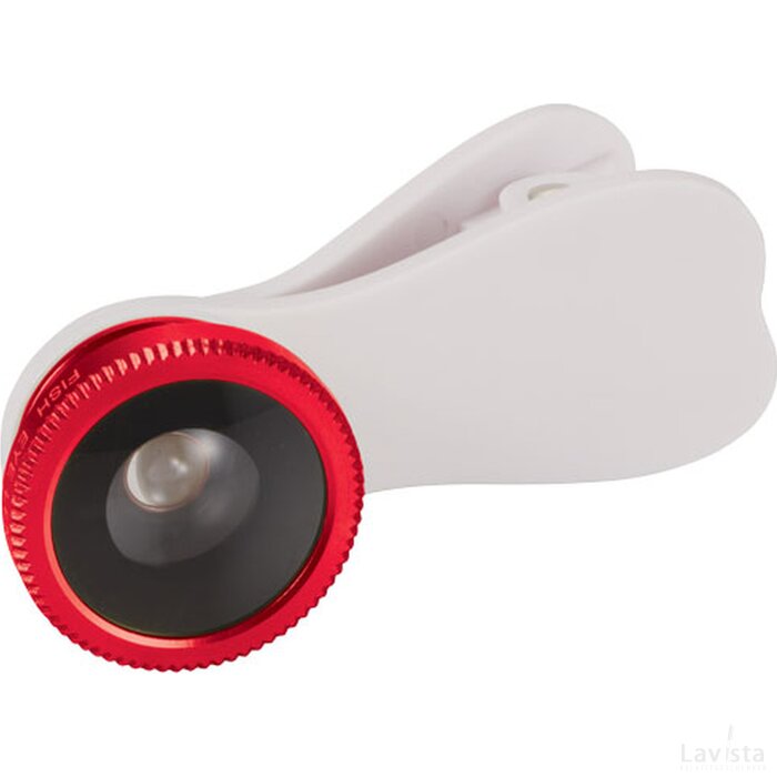 Fisheye lens met clip Wit,Rood Wit, Rood