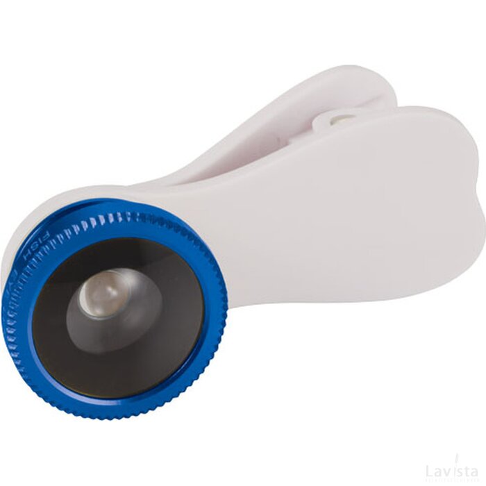 Fisheye lens met clip koningsblauw Wit,koningsblauw Wit, Koningsblauw
