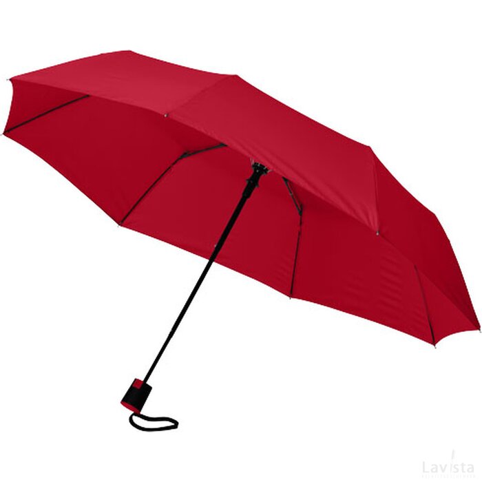 Wali 21'' 3 sectie automatische paraplu Rood