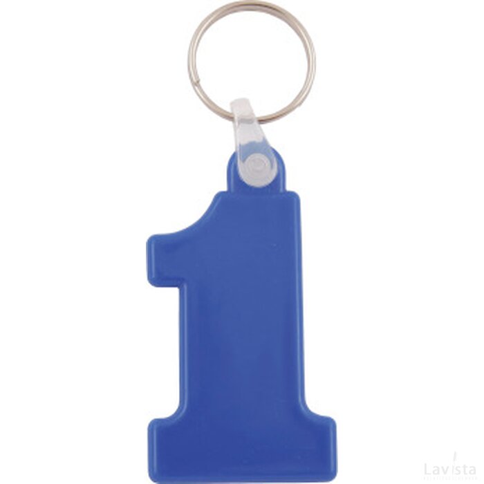 Plastic sleutelhanger Nr. 1 Blauw
