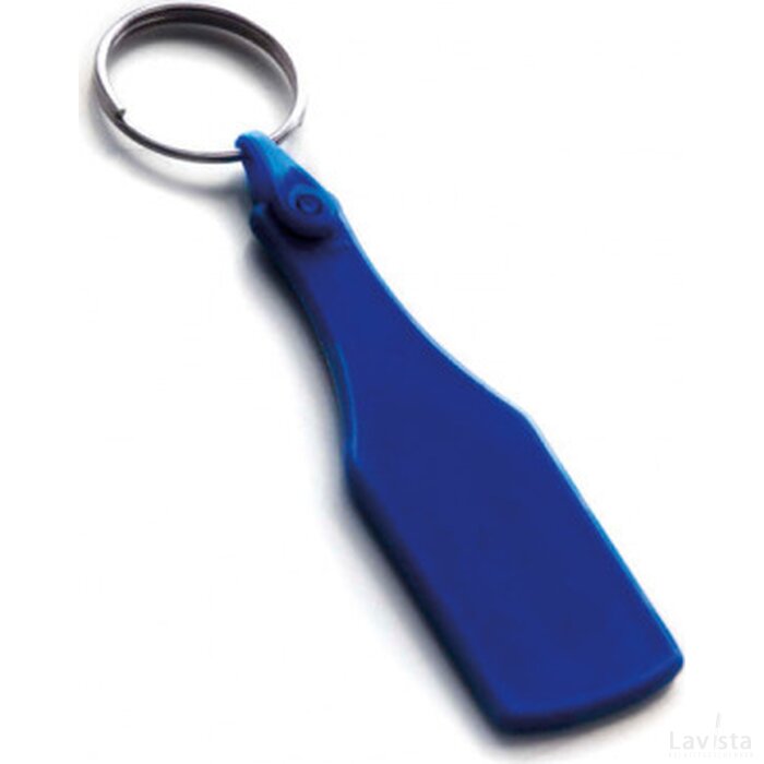Plastic sleutelhanger “fles” Blauw