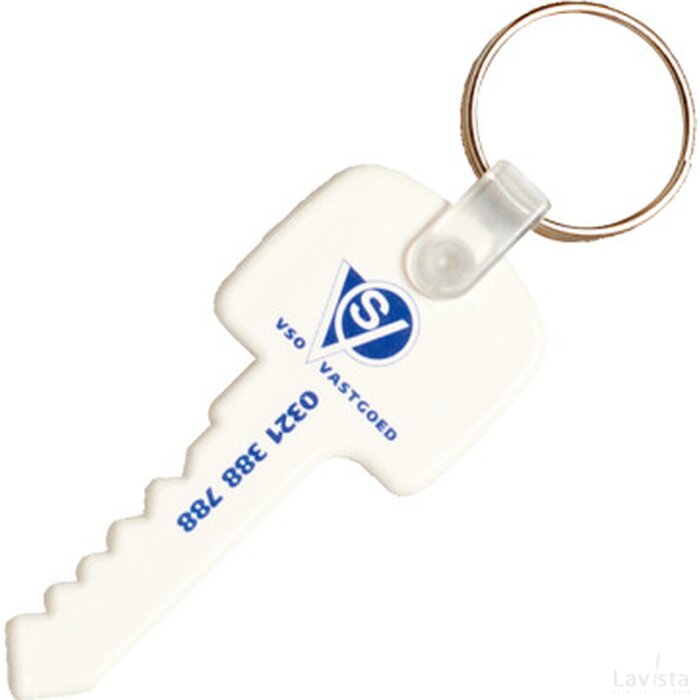 Plastic sleutelhanger “sleutel” Wit