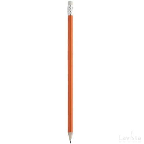 Geslepen potlood met witte gum Oranje