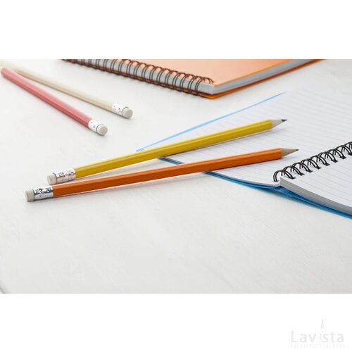 Geslepen potlood met witte gum Oranje