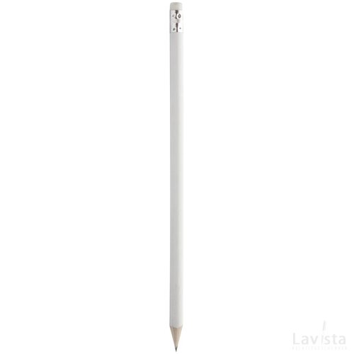 Geslepen potlood met witte gum Wit
