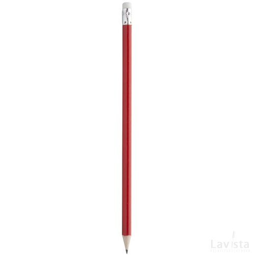 Geslepen potlood met witte gum Rood